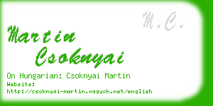 martin csoknyai business card